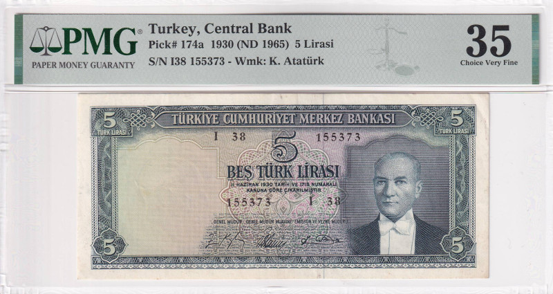 Turkey, 5 Lira, 1965, VF, p174a, 5.Emission

PMG 35

Estimate: USD 50-100