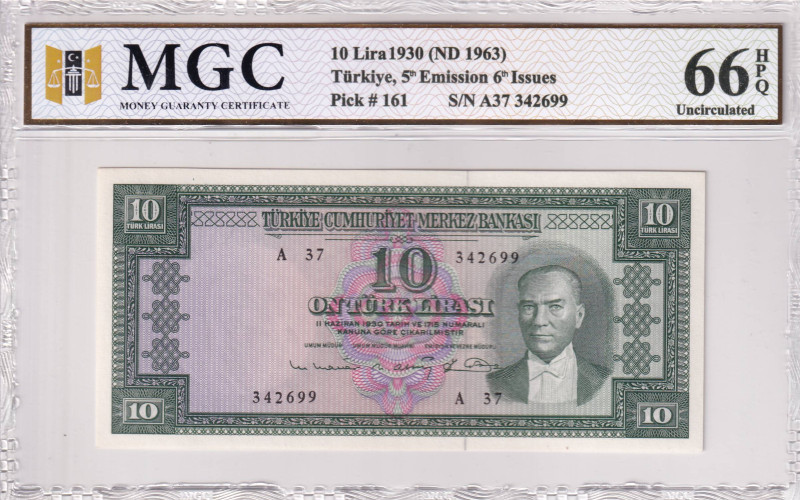 Turkey, 10 Lira, 1963, UNC, p161, 5.Emission

MGC 66 HPQ

Estimate: USD 150-...