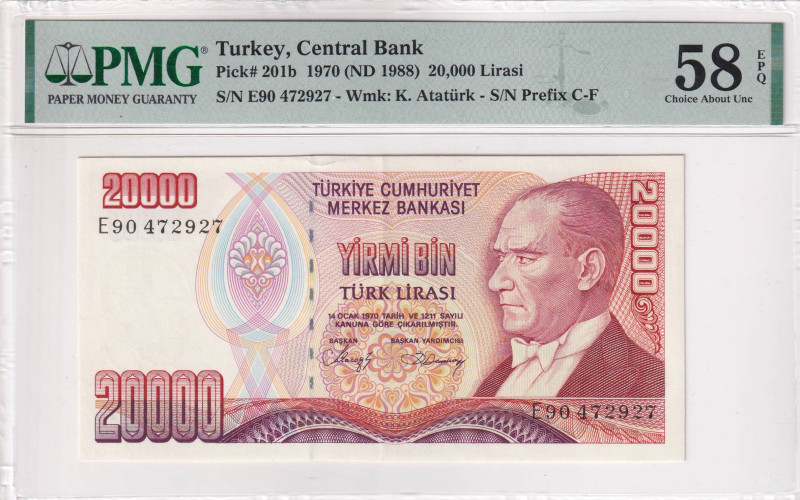 Turkey, 20.000 Lira, 1988, AUNC, p201, 7.Emission

PMG 58 EPQ

Estimate: USD...