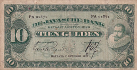 Netherlands Indies, 10 Gulden, 1927, FINE, p70a