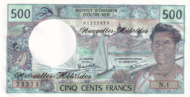 New Hebrides, 500 Francs, 1970/1981, UNC, p19c