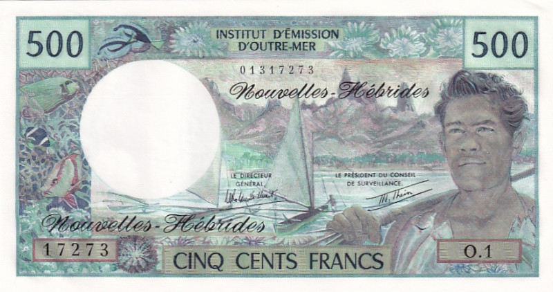 New Hebrides, 500 Francs, 1970/1981, UNC, p19c

Waves

Estimate: USD 20-40