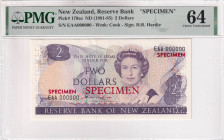 New Zealand, 2 Dollars, 1981/1985, UNC, p170as, SPECIMEN