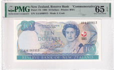 New Zealand, 10 Dollars, 1990, UNC, p176
