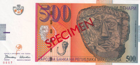 North Macedonia, 500 Denari, 1996, UNC, p17as, SPECIMEN