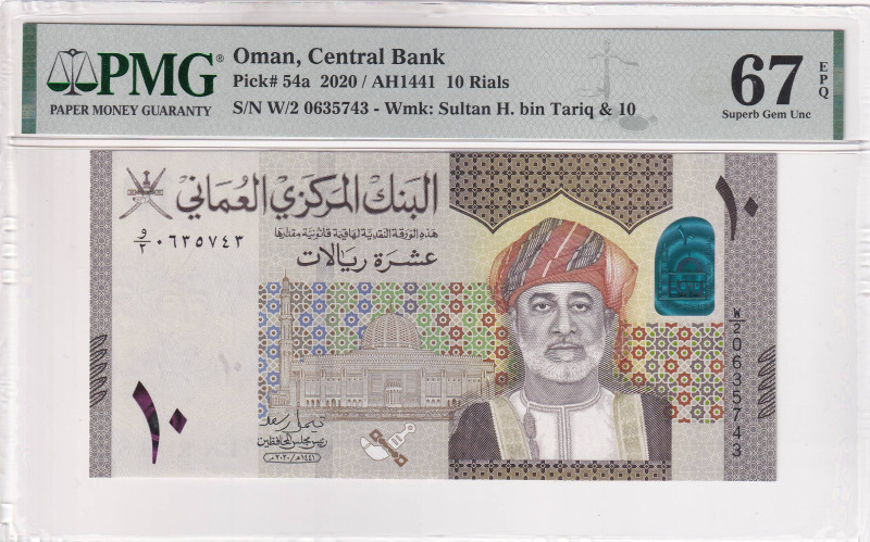 Oman, 10 Rials, 2020, UNC, p54a

PMG 67 EPQ, High condition 

Estimate: USD ...