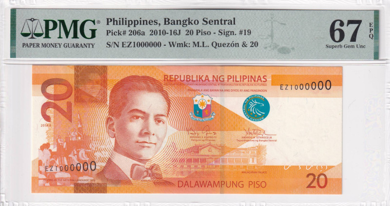 Philippines, 20 Piso, 2010-2016, UNC, p206a

PMG 67 EPQ, High condition , 1.00...