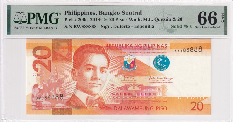 Philippines, 20 Piso, 2018/2019, UNC, p206c

PMG 66 EPQ, SOLID 8's

Estimate...