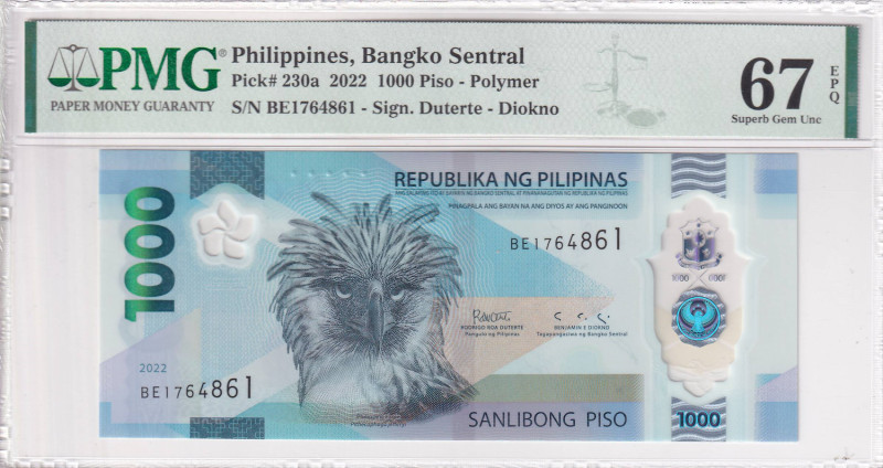 Philippines, 1.000 Piso, 2022, UNC, p230a

PMG 67 EPQ, High condition , Polyme...