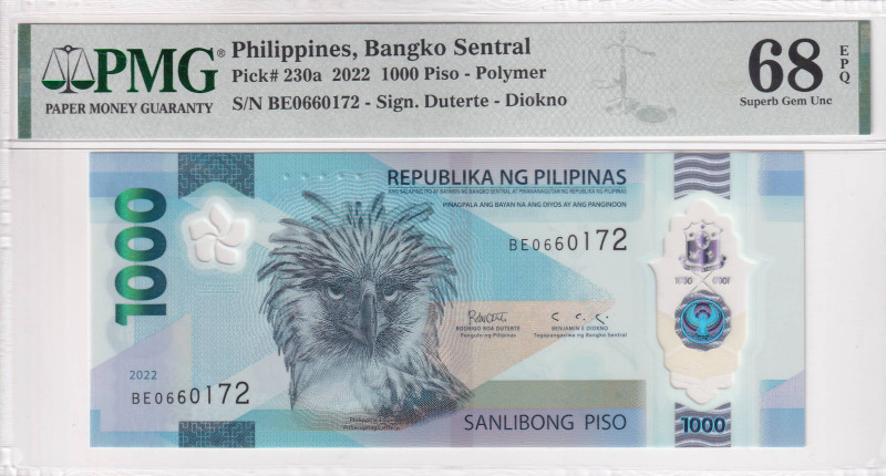 Philippines, 1.000 Piso, 2022, UNC, p230a

PMG 68 EPQ, High Condition 

Esti...