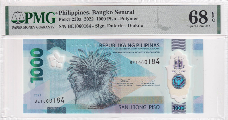 Philippines, 1.000 Piso, 2022, UNC, p230a

PMG 68 EPQ, High Condition 

Esti...