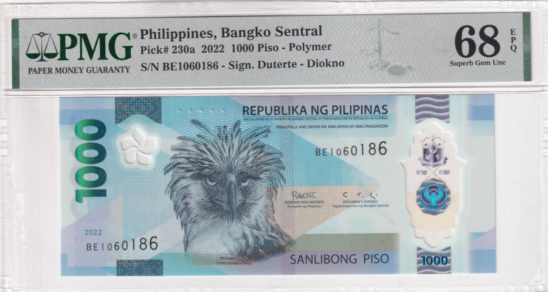 Philippines, 100 Piso, 2022, UNC, p230a

PMG 68 EPQ, High Condition , Polymer...