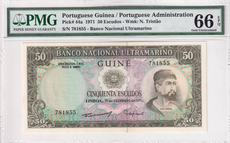 Portuguese Guinea, 50 Escudos, 1971, UNC, p44a

PMG 66 EPQ

Estimate: USD 25...