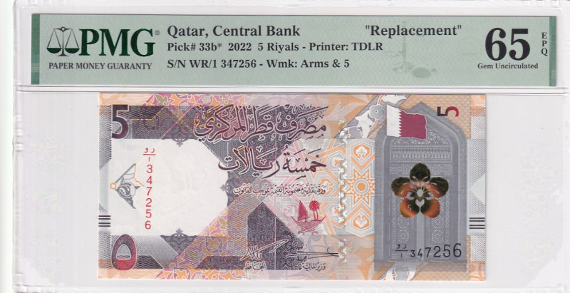 Qatar, 5 Riyals, 2022, UNC, p33br, REPLACEMENT

PMG 65 EPQ

Estimate: USD 40...