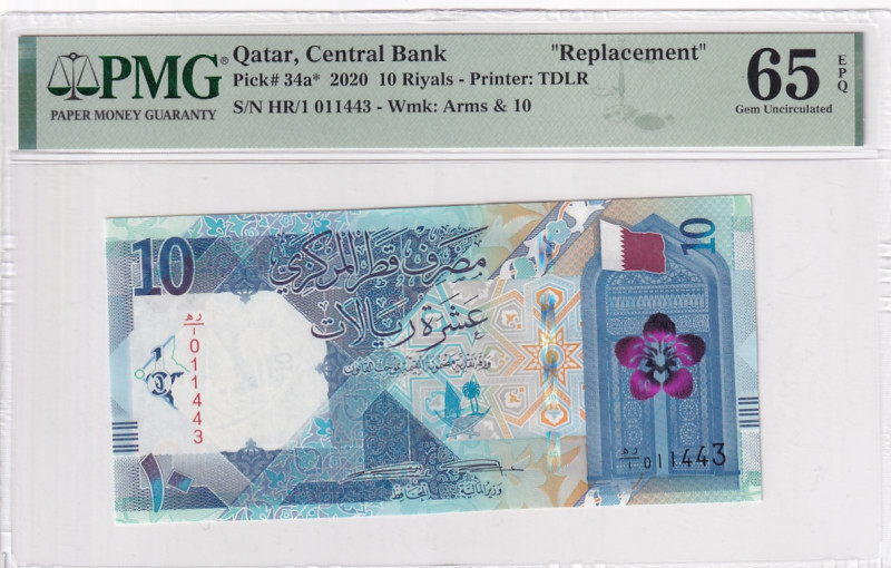 Qatar, 10 Riyals, 2020, UNC, p34ar, REPLACEMENT

PMG 65 EPQ

Estimate: USD 4...