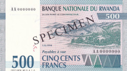 Rwanda, 500 Francs, 1994, UNC, p23as, SPECIMEN
