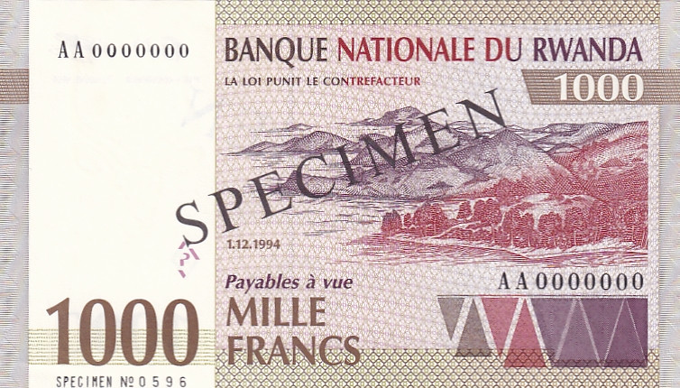 Rwanda, 1.000 Francs, 1994, UNC, p24as, SPECIMEN

Estimate: USD 25-50