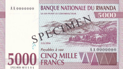 Rwanda, 5.000 Francs, 1994, UNC, p25as, SPECIMEN