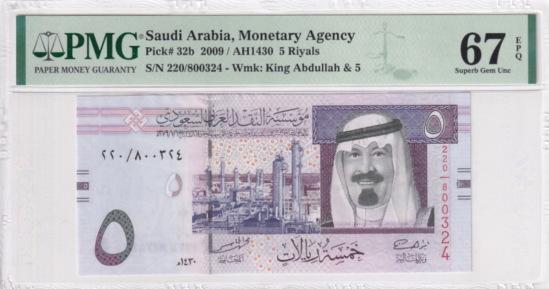 Saudi Arabia, 5 Riyals, 2009, UNC, p32br

PMG 67 EPQ, High condition 

Estim...