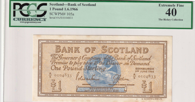 Scotland, 1 Pound, 1966, XF, p105a

PCGS 40

Estimate: USD 30-60