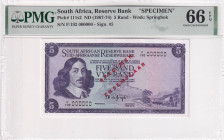 South Africa, 5 Rand, 1967/1974, UNC, p111s2, SPECIMEN