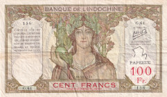 Tahiti, 100 Francs, 1939/1965, VF, p14c