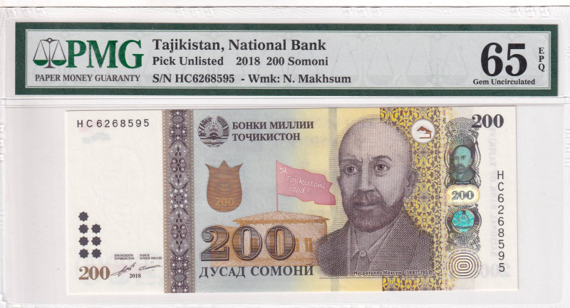 Tajikistan, 200 Somoni, 2018, UNC, p21

PMG 65 EPQ

Estimate: USD 50-100