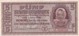 Ukraine, 5 Karbovantsiv, 1942, AUNC(-), p51