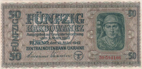 Ukraine, 20 Karbowanez, 1942, VF, p53