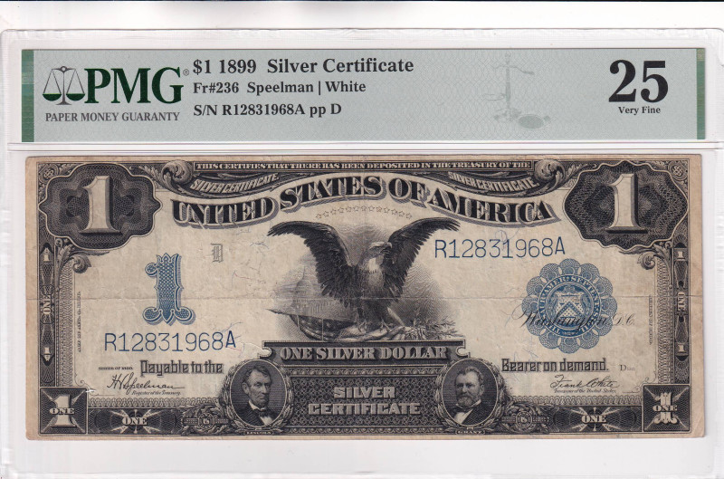 United States of America, 1 Dollar, 1899, VF, p338

PMG 25, Silver Certificate...