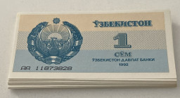 Uzbekistan, 1 Som, 1992, UNC, p61a, (Total 41 banknotes)