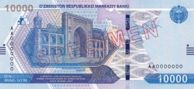 Uzbekistan, 10.000 Som, 2021, UNC, p89s, SPECIMEN