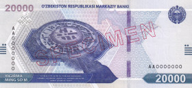 Uzbekistan, 20.000 Som, 2021, UNC, p90s, SPECIMEN