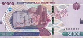 Uzbekistan, 50.000 Som, 2021, UNC, p91s, SPECIMEN