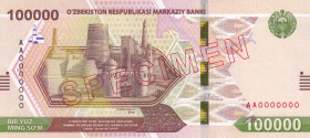 Uzbekistan, 100.000 Som, 2021, UNC, p92s, SPECIMEN