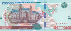 Uzbekistan, 200.000 Som, 2022, UNC, p93s, SPECIMEN
