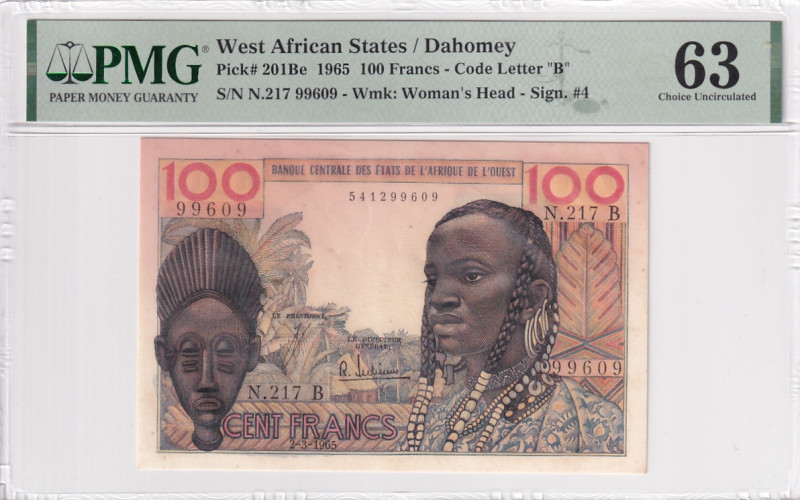 West African States, 100 Francs, 1965, UNC, p201Be

PMG 63, "B'' Dahomey

Es...