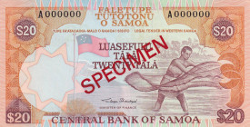Western Samoa, 20 Tala, 1985, UNC, p28s, SPECIMEN