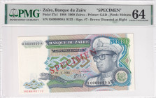 Zaire, 5.000 Zaires, 1988, UNC, p37s1, SPECIMEN