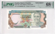 Zambia, 20 Kwacha, 1989/1991, UNC, p32s, SPECIMEN