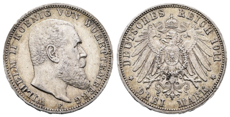 Germany. Württemberg AD 1911. 
3 Mark 1911

 mm, 16,7 g



Very Fine