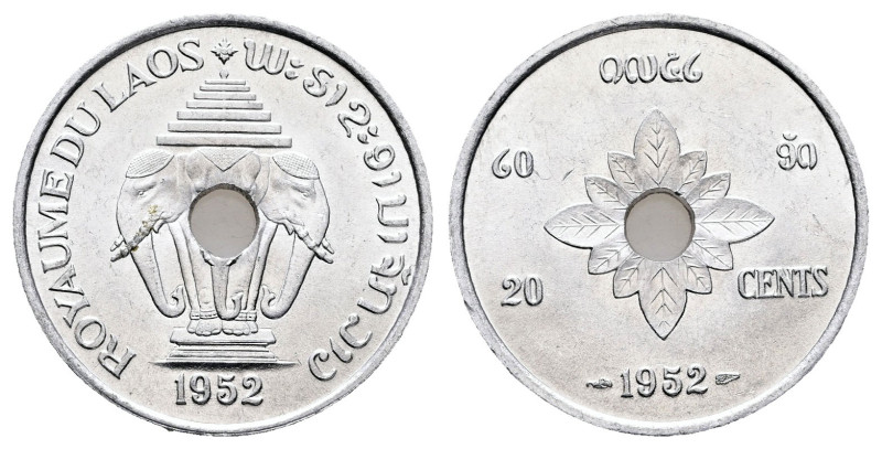 Laos. AD 1952. 
20 Cents

 mm, 2,23 g



Uncirculated