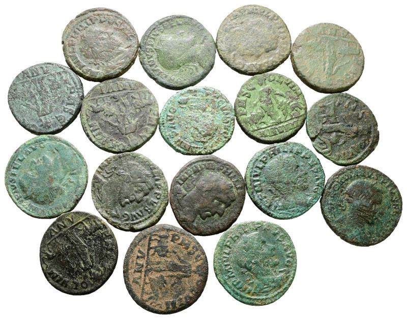 Lot of ca. 17 roman provincial bronze coins (all Viminacium) / SOLD AS SEEN, NO ...