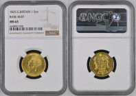 GREAT BRITAIN King George IV (1820-1830) Sovereign Bare Head 1825 gold Gr.7,98. Spink 3801; Marsh 10; Mintage 4.200.343. NGC MS63 (n.6638007-008) Bril...