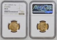 GREAT BRITAIN Queen Victoria (1837-1901) Sovereign 1871 (REVERSE SAINT GEORGE) gold Gr.7,98. Spink 3856A Marsh 84; Mintage 8.767.250. NGC MS64 (n.6381...