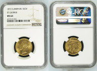 GREAT BRITAIN Queen Victoria (1837-1901) Sovereign 1872 (REVERSE SAINT GEORGE) gold Gr.8. Spink 3856A Marsh 85; Mintage 13.486.708. NGC MS64 (n.437715...