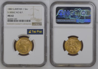 GREAT BRITAIN Queen Victoria (1837-1901) Sovereign 1880 (REVERSE SAINT GEORGE) gold Gr.8. Spink 3856C Marsh 91F; Mintage 3.650.000. NGC MS62 (n.663294...