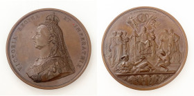 GREAT BRITAIN Queen Victoria (1837-1901) Bronze medal Golden Jubilee 20th June 1887 bronze Gr.213 Diameter 77mm. BHM-3219 EIMER 1733b. Royal Mint. Ori...
