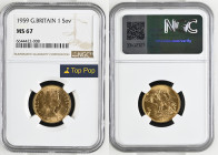 GREAT BRITAIN Queen Elizabeth II (1952-2022) Sovreign 1959 gold Gr.8. Spink 4125; Marsh 299; Mintage 1.385.228 LONDON. NGC MS67 (n.6644422-008) TOP GR...