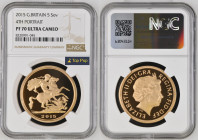 GREAT BRITAIN Queen Elizabeth II (1952-2022) 5 Pounds 2015 gold Gr 39,94. Spink SE11; Mintage 507 LONDON. NGC PF70 ULTRA CAMEO (n.8220991-045) TOP GRA...